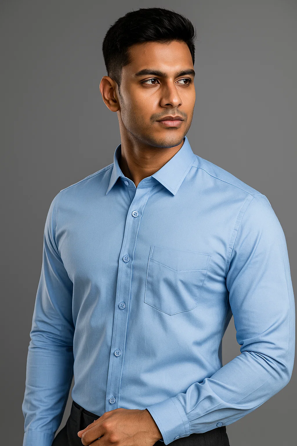 Export Quality MG Cotton Full Sleeve Shirt (Sky).