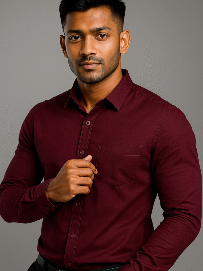 Export Quality MG Cotton Full Sleeve Shirt (Purpel).