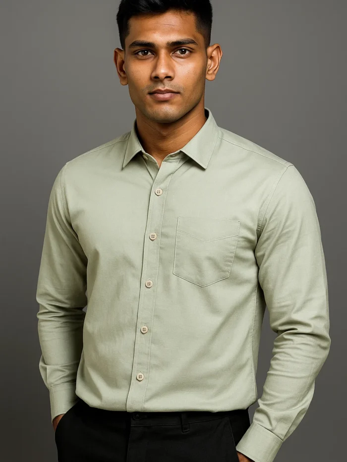 Export Quality MG Cotton Full Sleeve Shirt (Ash).